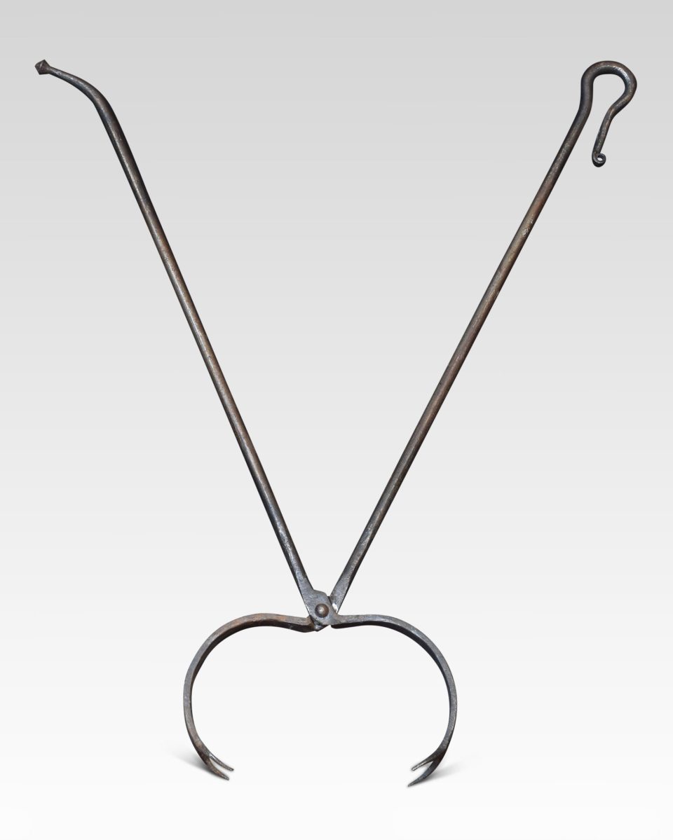 19th century hand forged log grabber