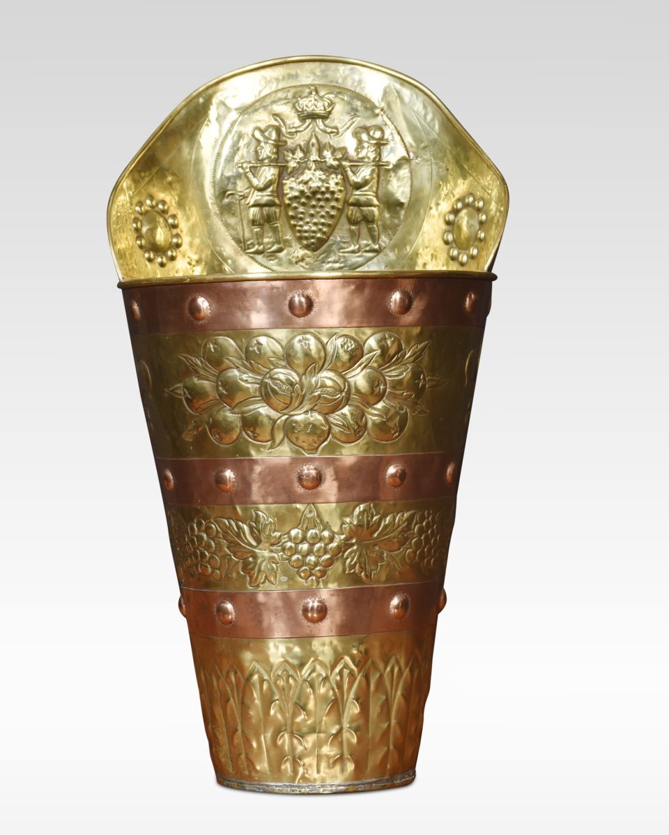 19th Century brass and copper umbrella stand