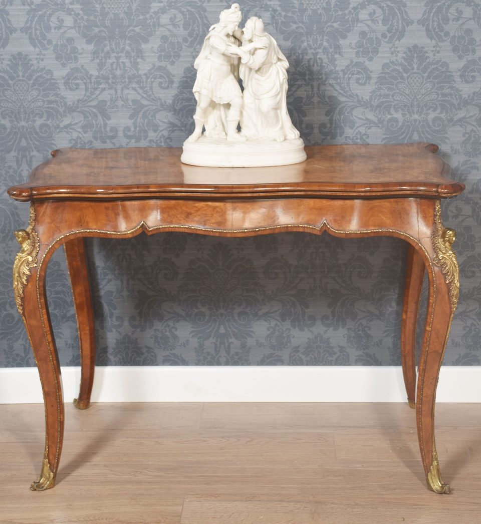 19th century walnut card table