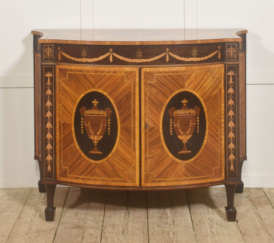 Fine George III Style Satinwood & Rosewood Marquetry Sideboard
