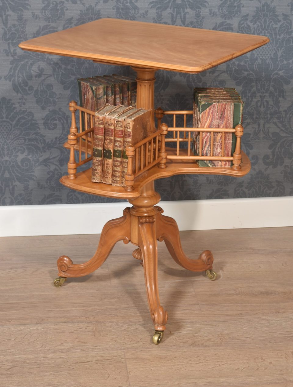 Satinwood revolving book table