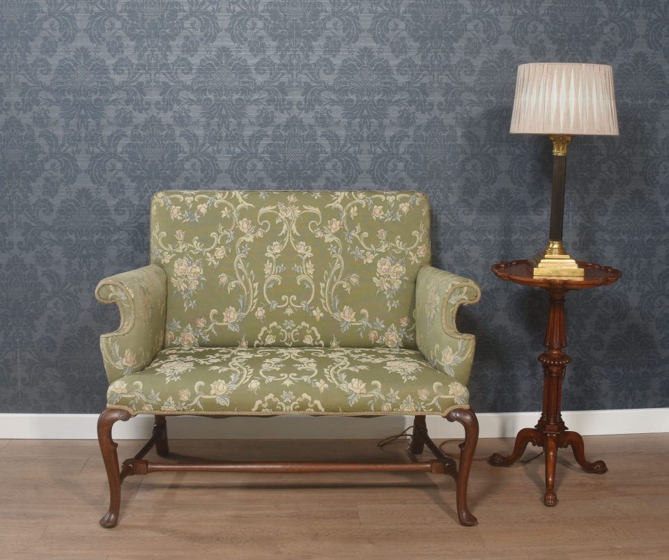 Queen Ann style walnut framed Settee