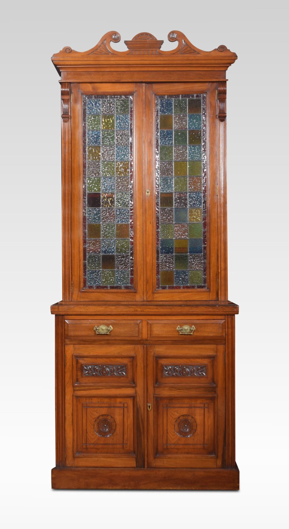 Walnut narrow bookcase