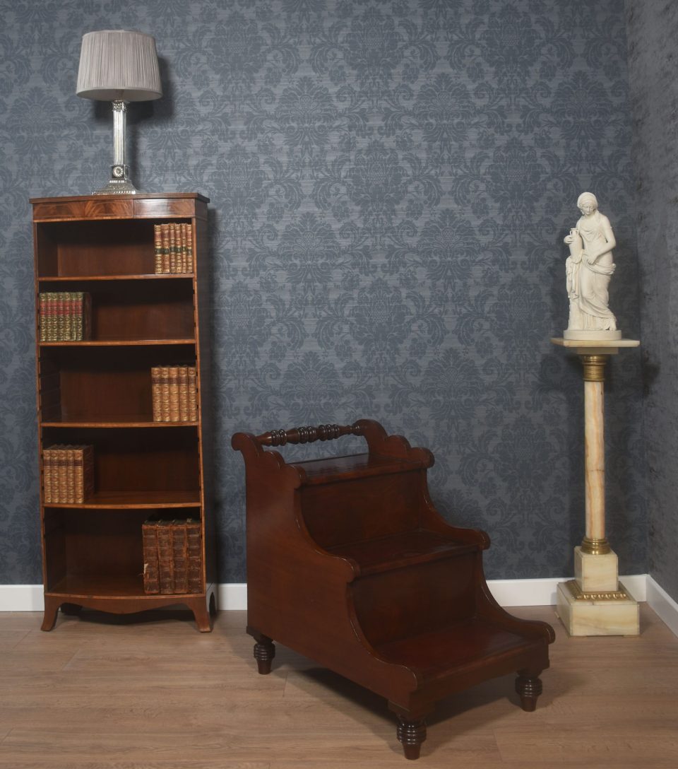 19th Century mahogany library steps