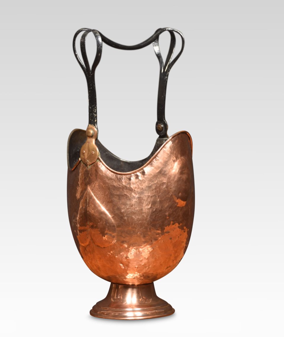 Arts and Crafts copper coal bucket