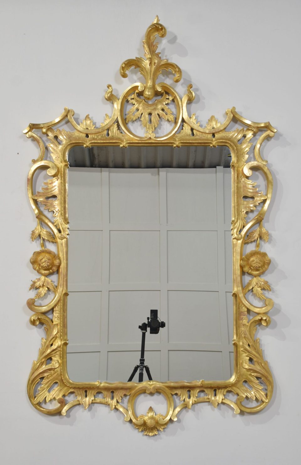 Rococo revival giltwood wall mirror