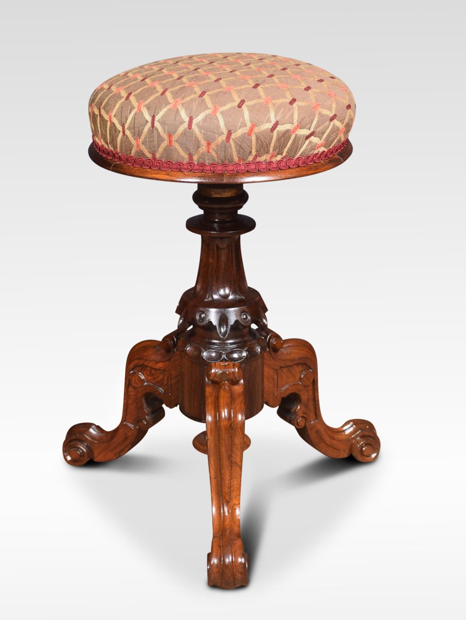 Rosewood adjustable piano stool