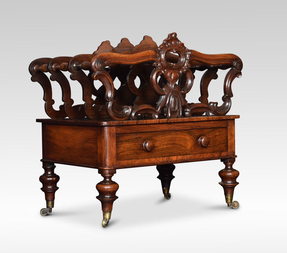 Early Victorian rosewood Canterbury