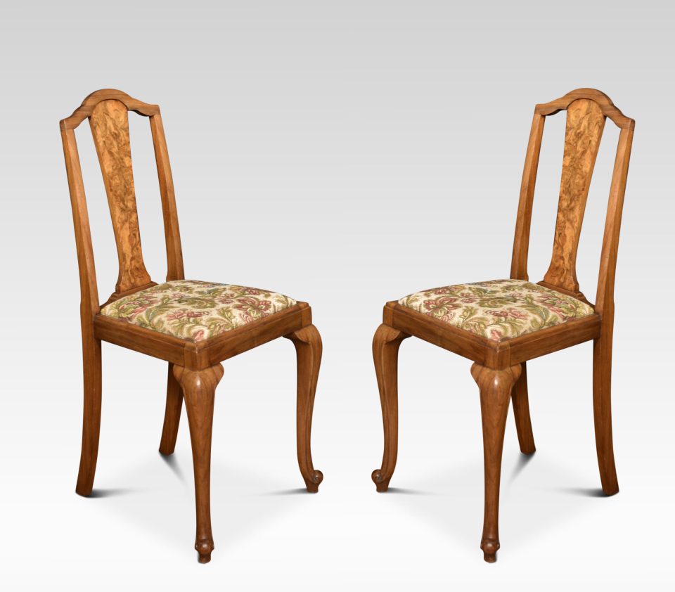 Pair of walnut side chairs