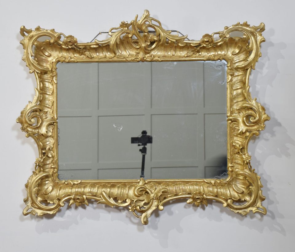 19th century gilt-wood rectangular wall mirror