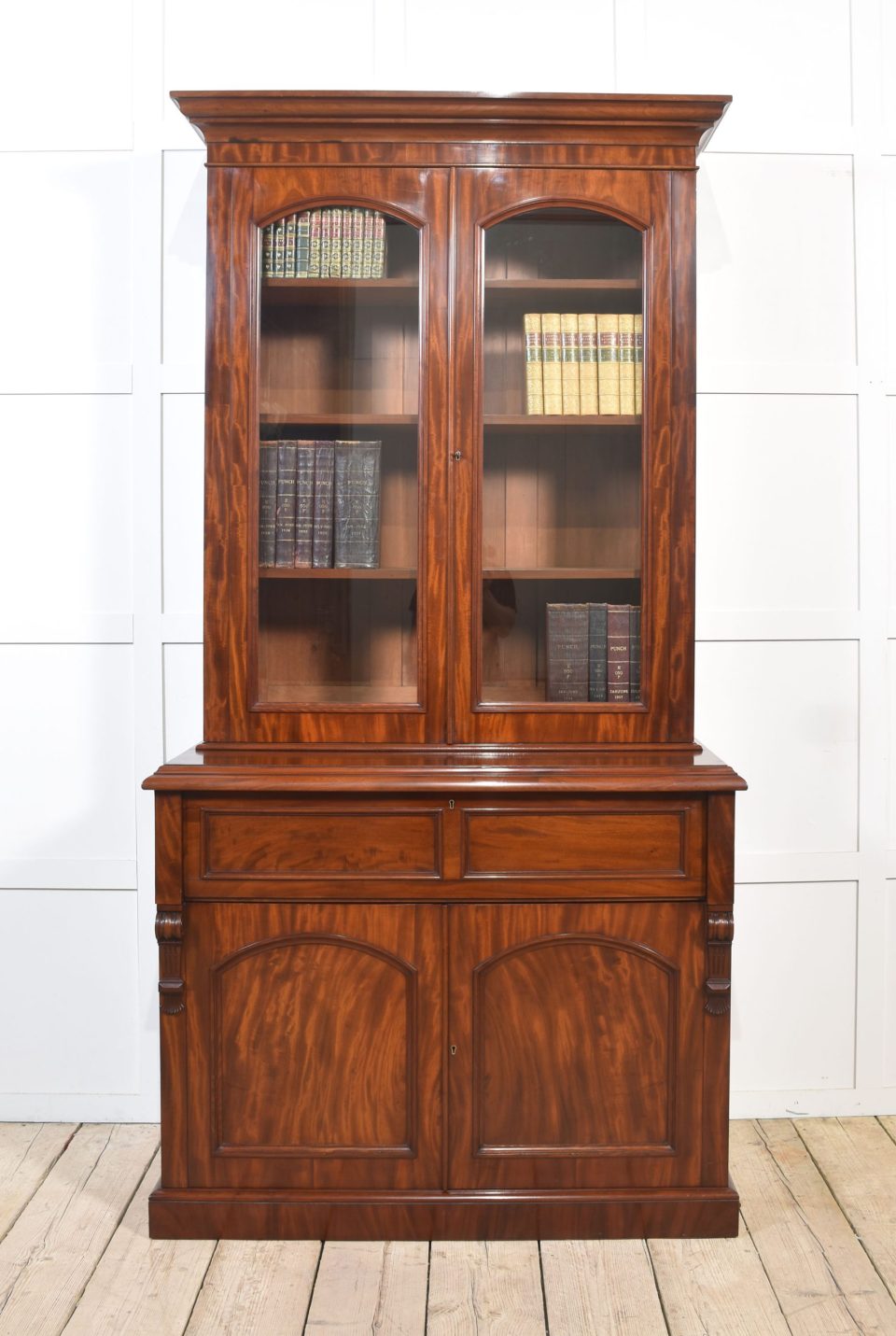 Mahogany secretaire bookcase