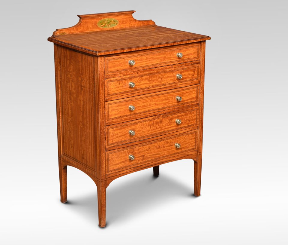 Satinwood inlaid music chest