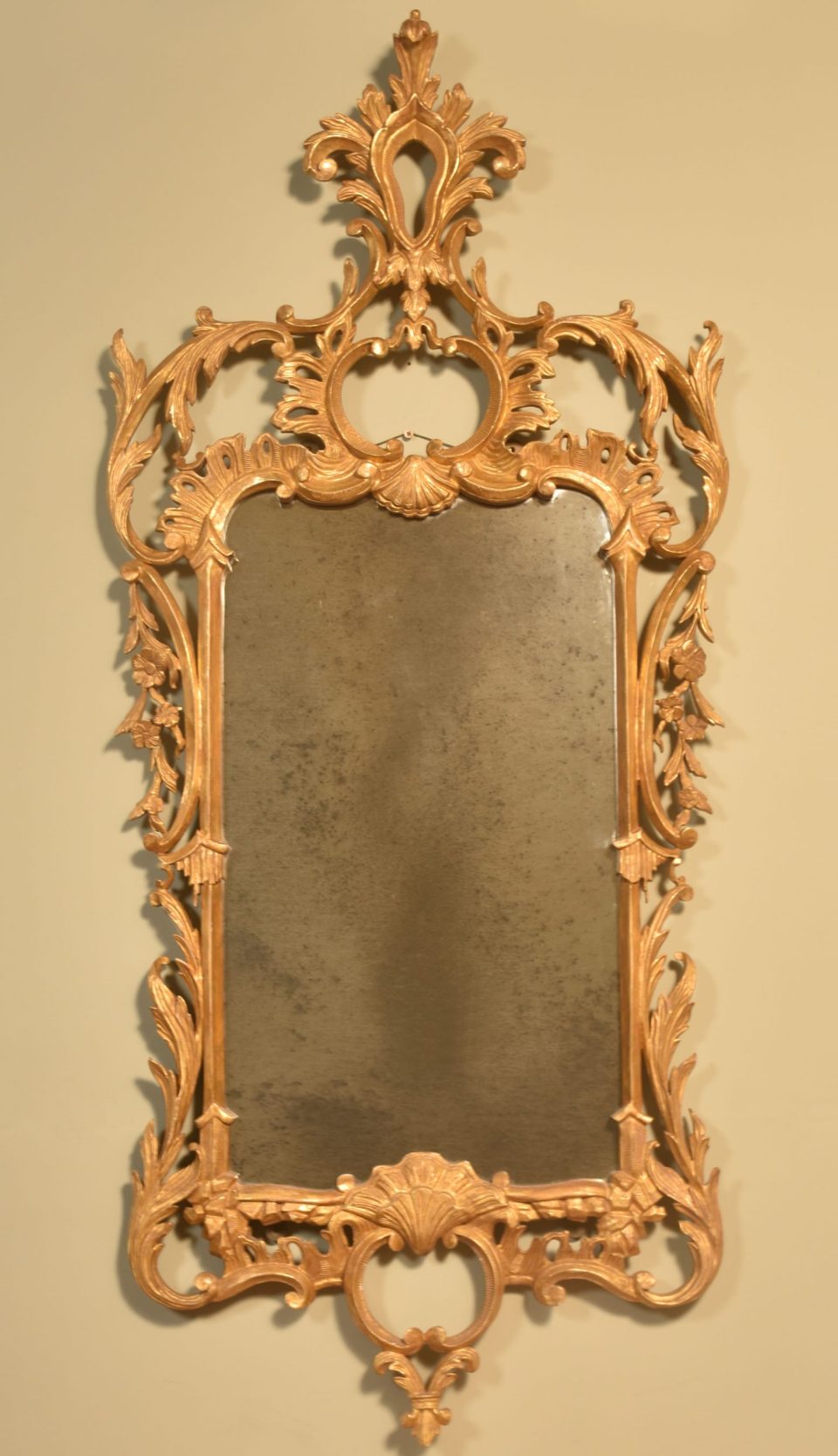 Large Chippendale style giltwood mirror
