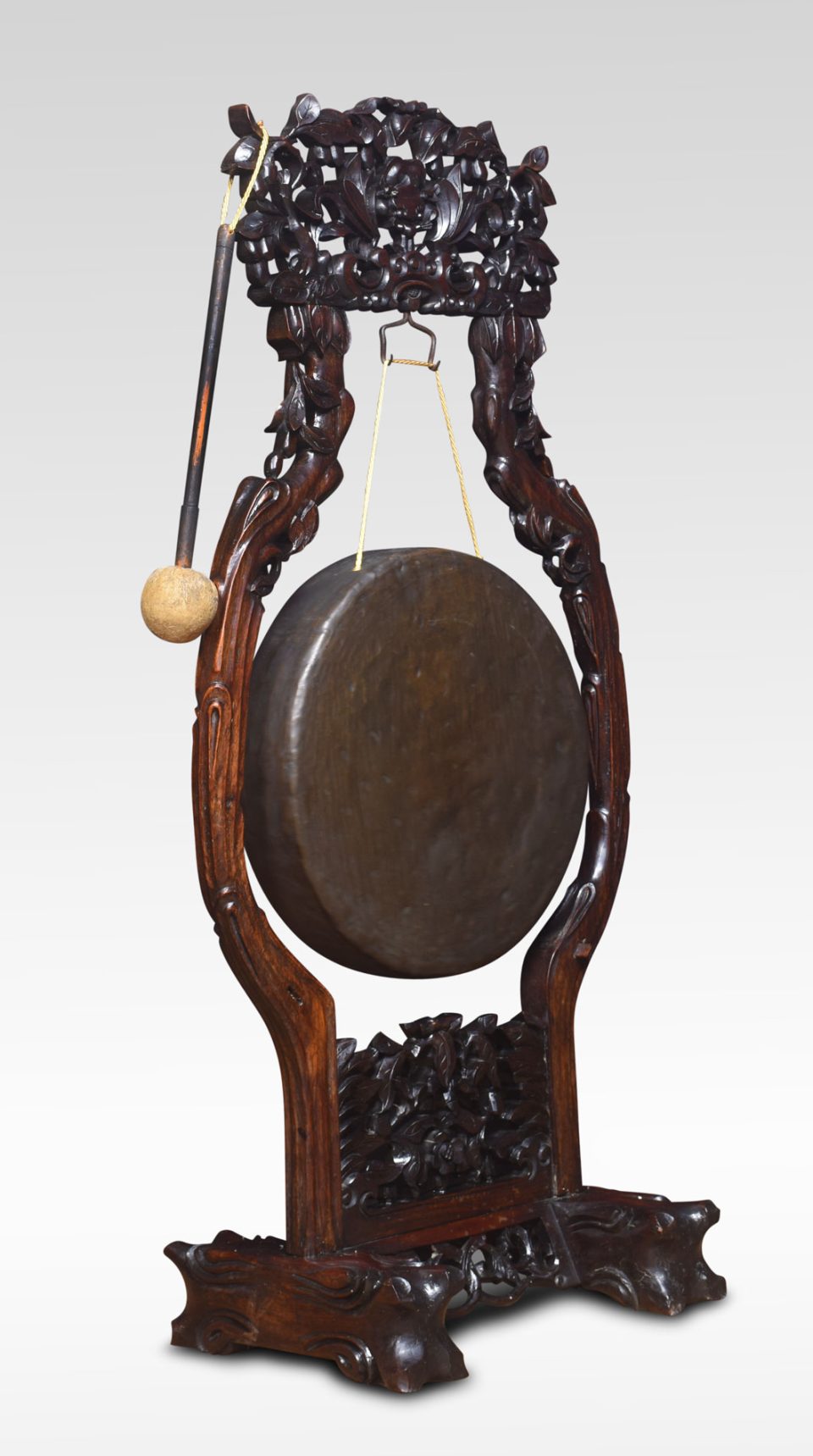 Large Chinese carved dinner gong
