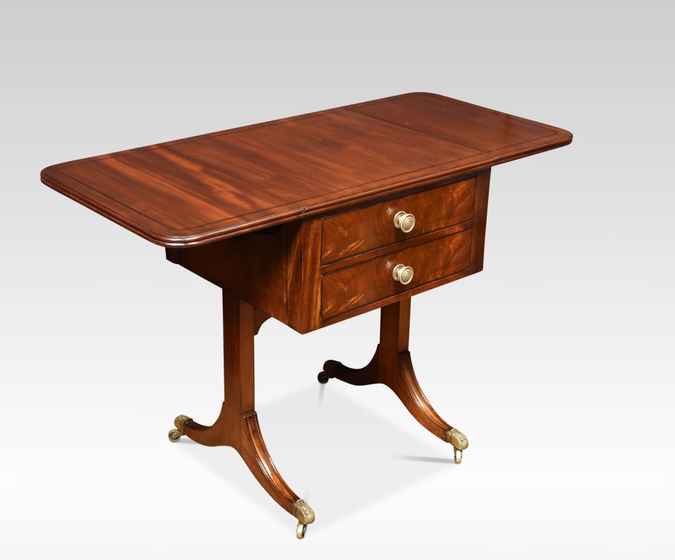 Regency mahogany sofa table of small proportions