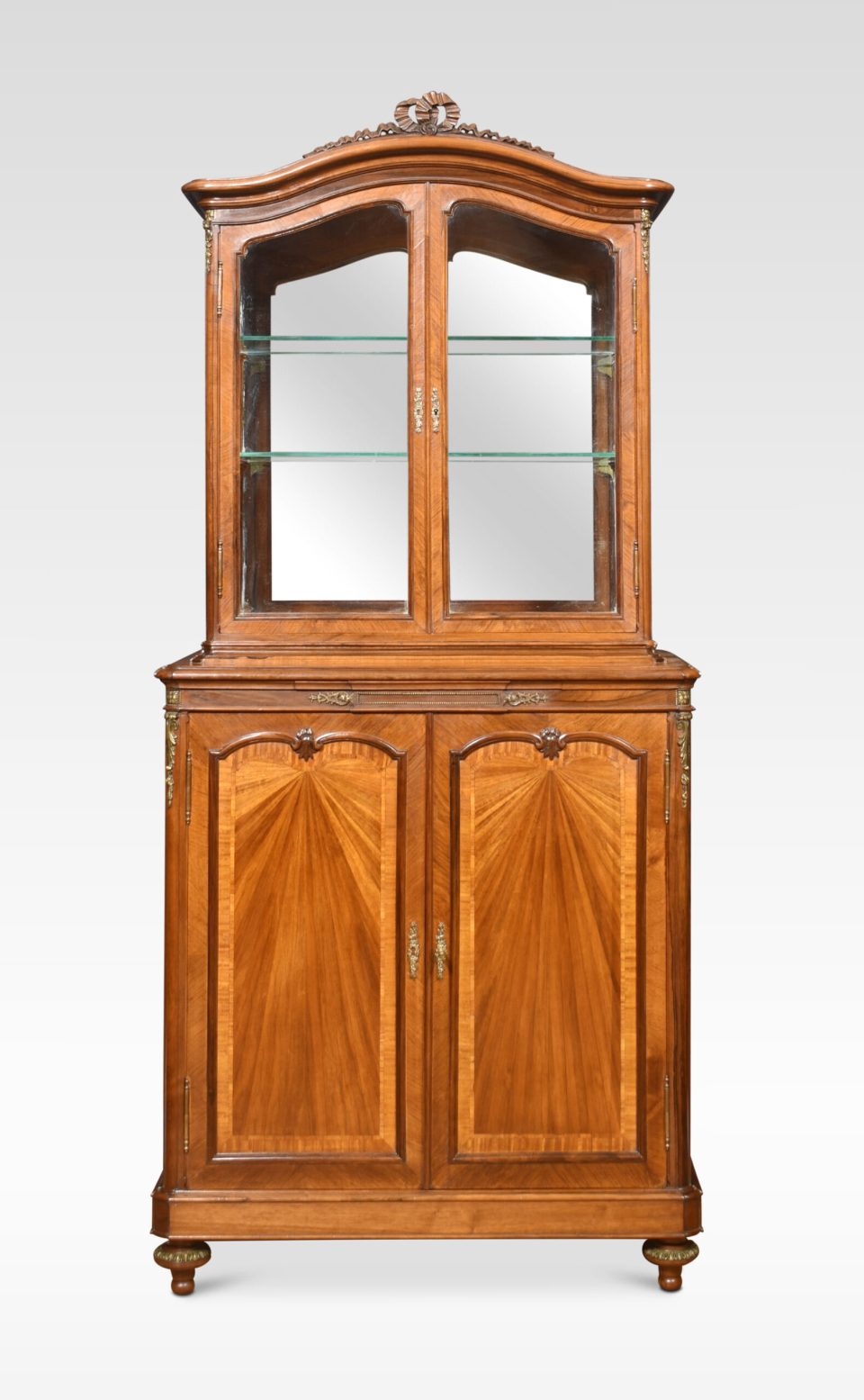 French walnut display cabinet