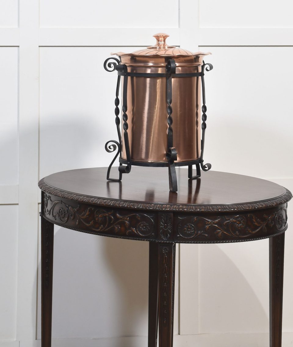 Arts and Crafts circular copper coal bucket