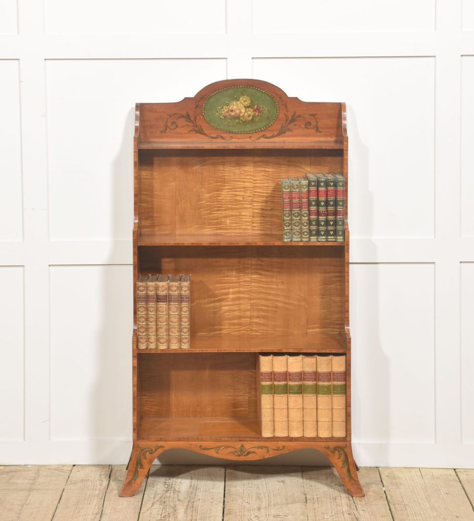 Satinwood Aesthetic Movement Open Bookcase