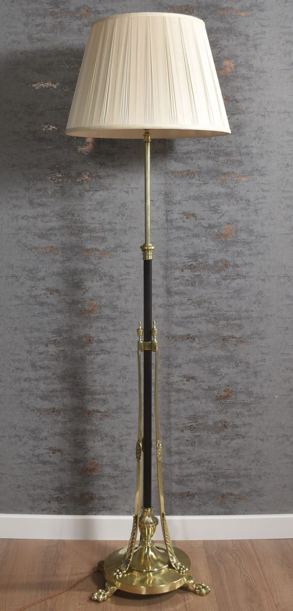 Art Nouveau brass standard lamp
