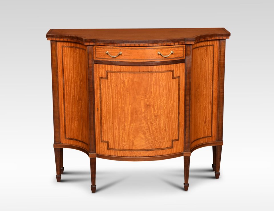 Sheraton revival serpentine fronted cabinet