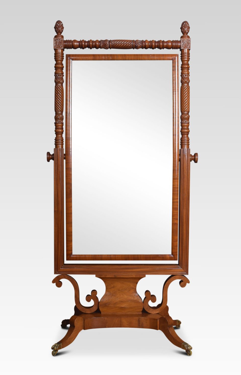 Regency mahogany cheval mirror