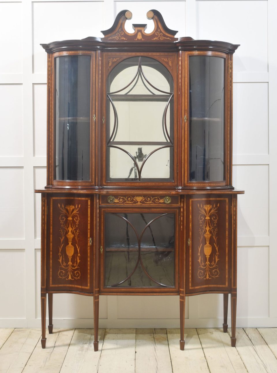 Mahogany inlaid display cabinet