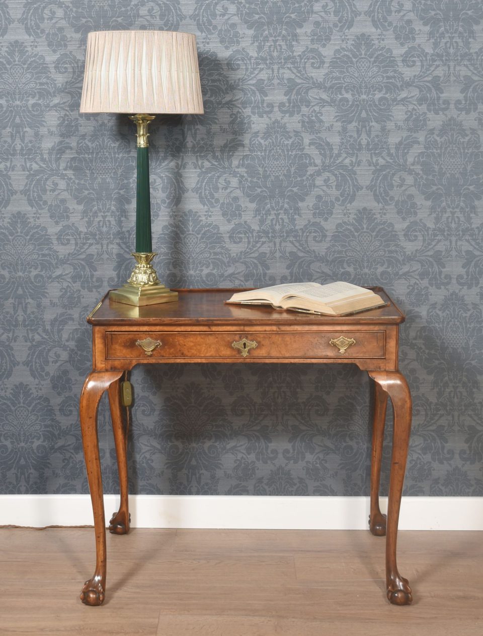 Figured walnut silver table