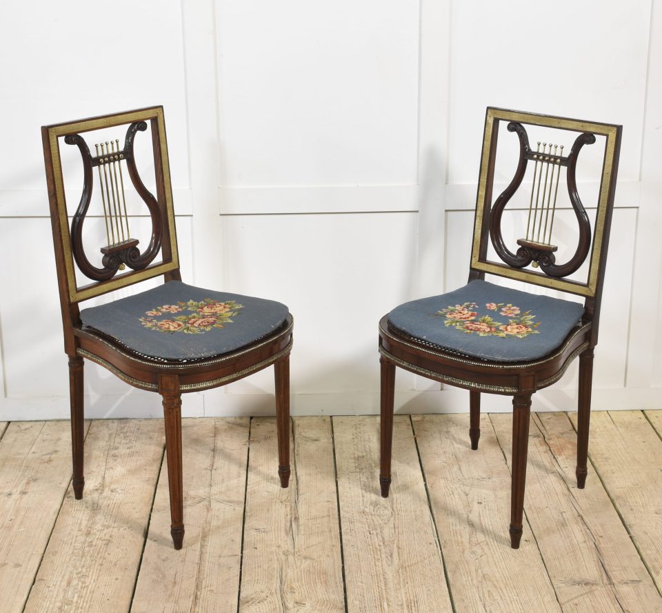 Pair of mahogany side chairs