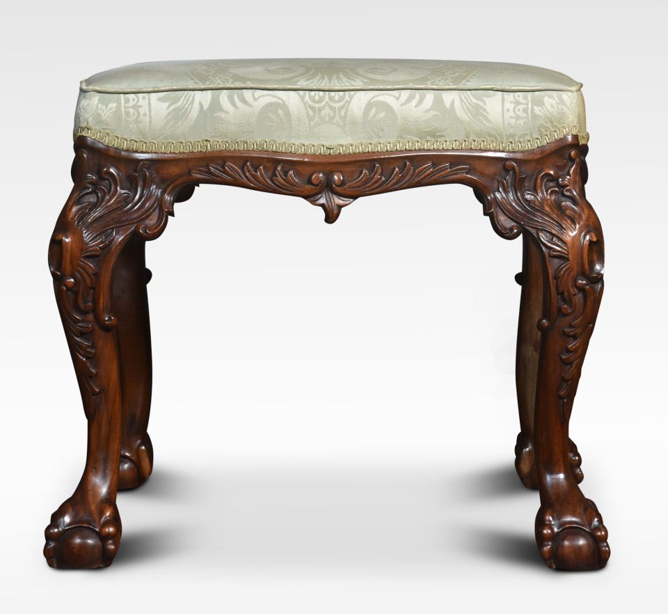 Chippendale style mahogany framed stool