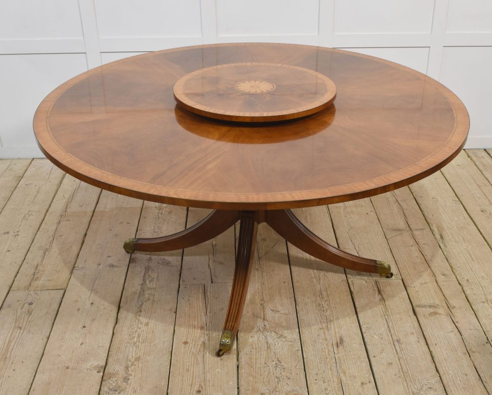 Mahogany cross banded circular dining table