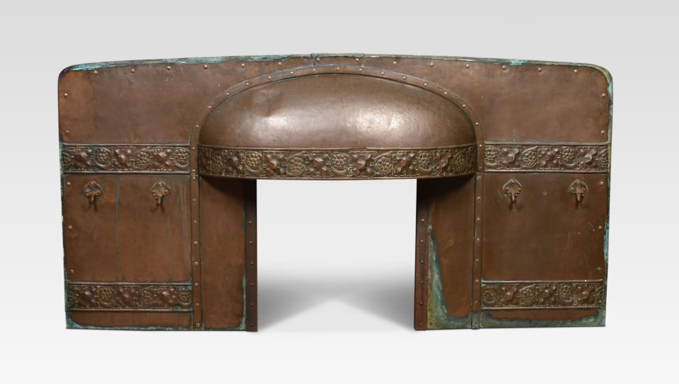 Copper embossed fire surround