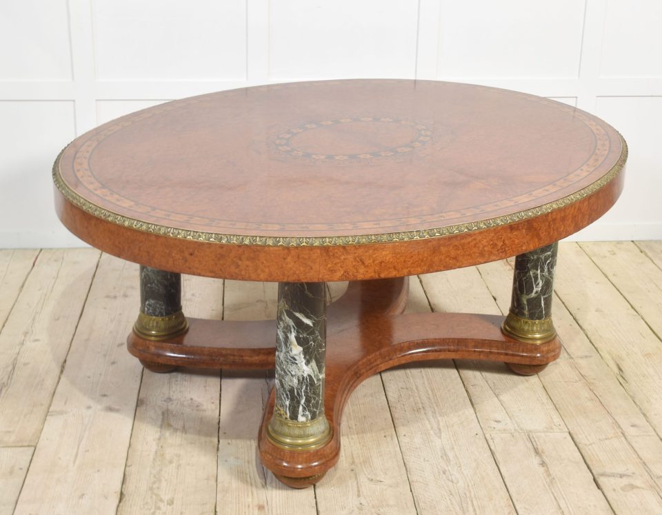 Louis XV oval inlaid center table