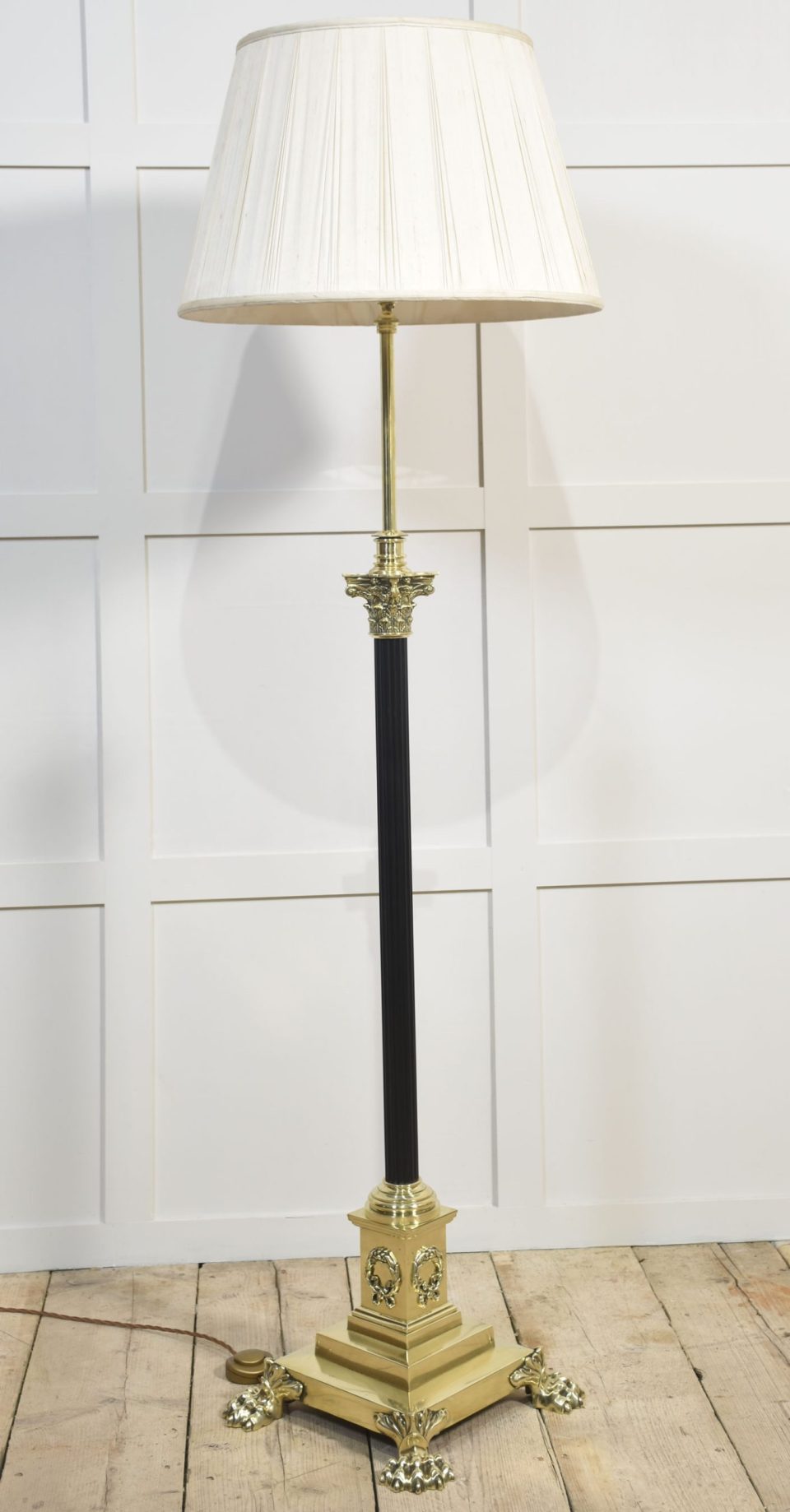 Brass standard lamp