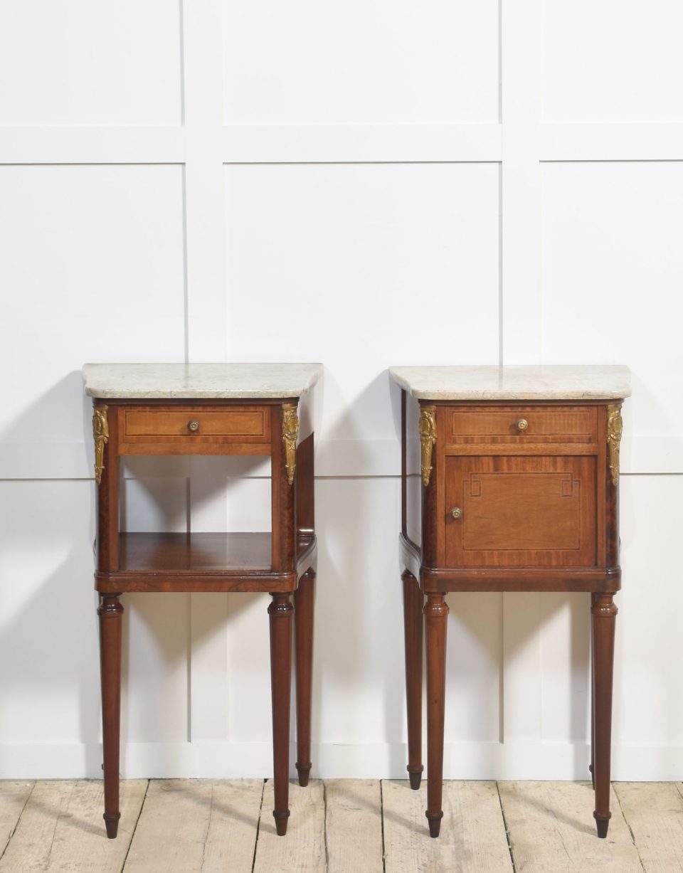 Pair of gilt metal mounted bedside cabinets