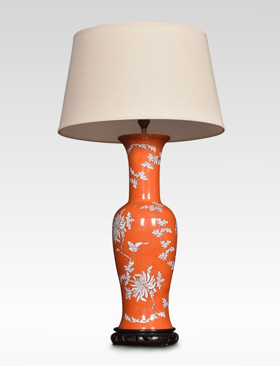 Chinese baluster form porcelain lamp