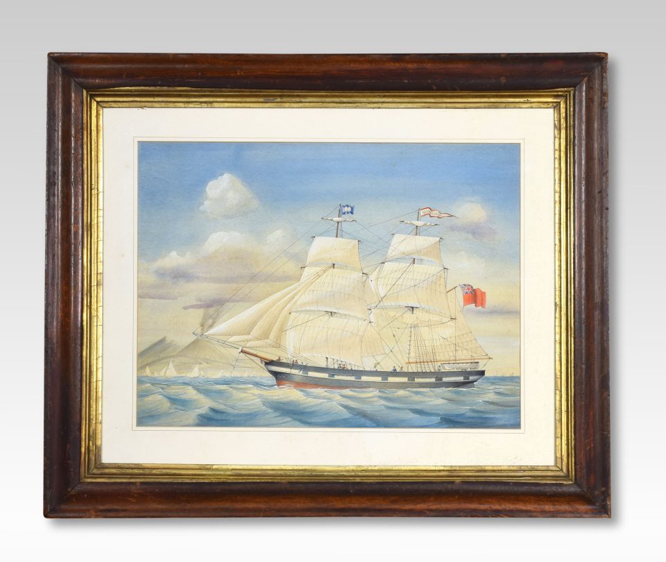 Oak framed watercolour of the Mary Brack