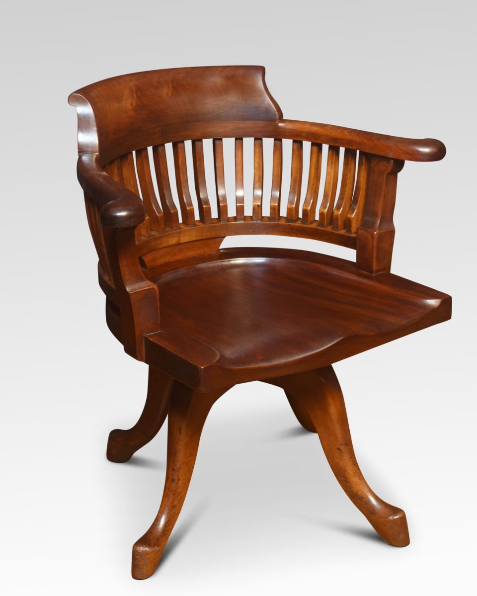 Mahogany office / captain’s revolving desk chair