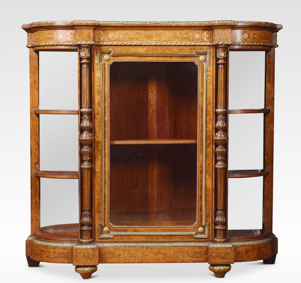 19th Century figured walnut credenza of small proportions