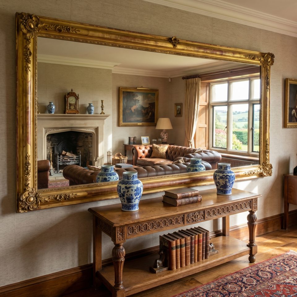 Large 19th century giltwood wall mirror