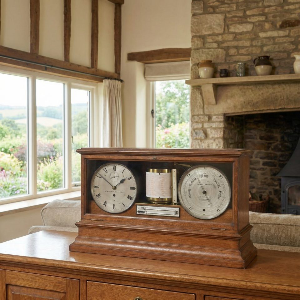 Oak cased weather station