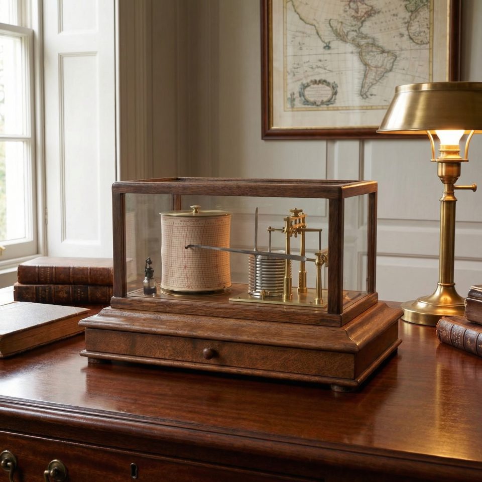 Antique Oak Barograph by Short & Mason, England