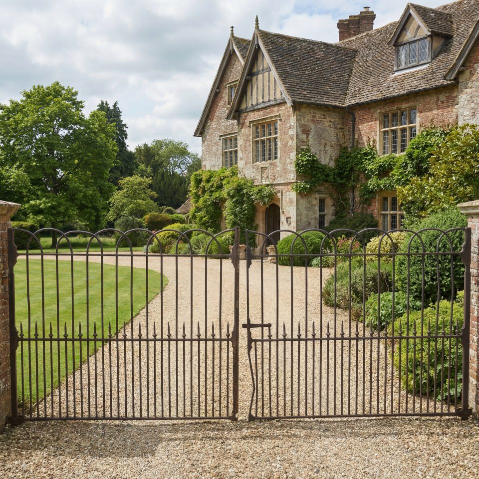 Pair of 19th Century cast and wrought iron gates