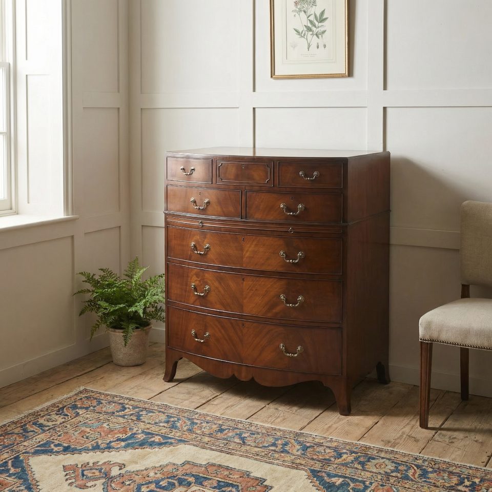 George III Style Mahogany Serpentine Chest of Drawers