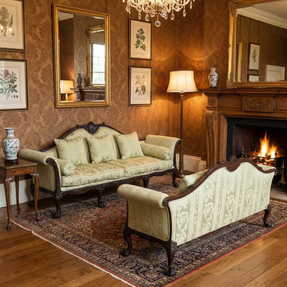 Pair of Chippendale revival settees