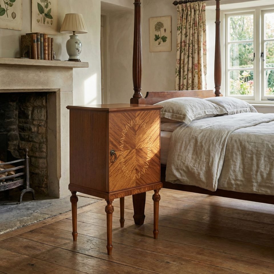 Satinwood Inlaid Bedside Cabinet