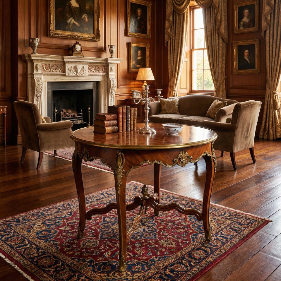 Louis XV style ormolu and parquetry circular centre table