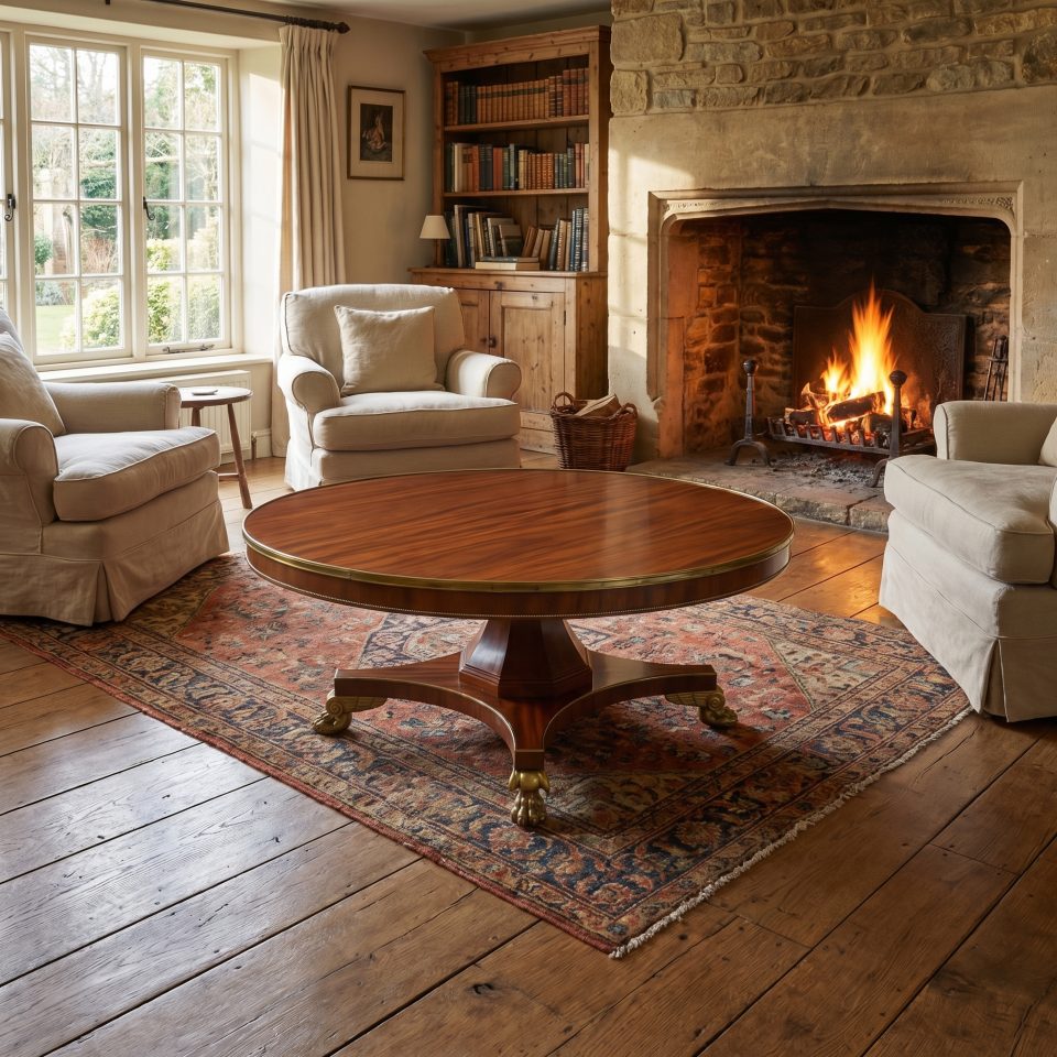 Mahogany circular coffee table