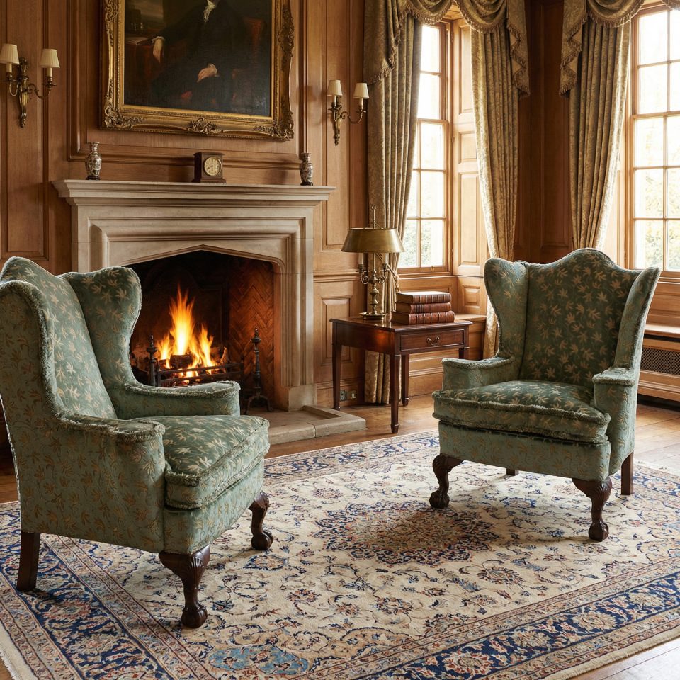 Pair of Early 20th-Century Wingback Armchairs