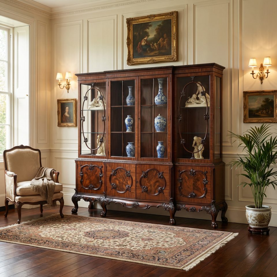Chippendale Revival Display Cabinet