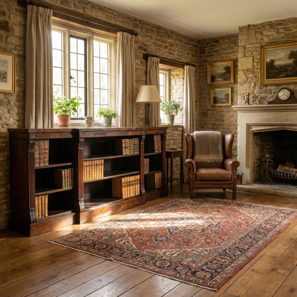 Large Regency Period Rosewood Breakfront Open Bookcase